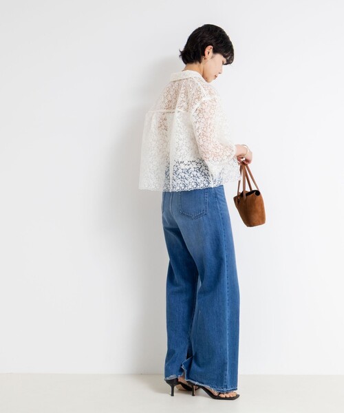 NOLLEY’S(ノーリーズ)の「Brocheレースショートシャツ(シャツ/ブラウス・レディース・オフホワイト/ブラック・38)」の16枚目の写真