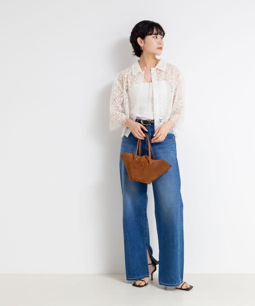 NOLLEY’S(ノーリーズ)の「Brocheレースショートシャツ(シャツ/ブラウス・レディース・オフホワイト/ブラック・38)」の17枚目の写真