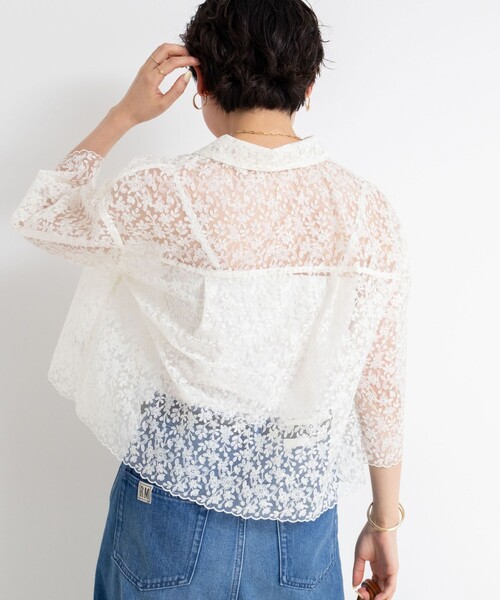 NOLLEY’S(ノーリーズ)の「Brocheレースショートシャツ(シャツ/ブラウス・レディース・オフホワイト/ブラック・38)」の20枚目の写真