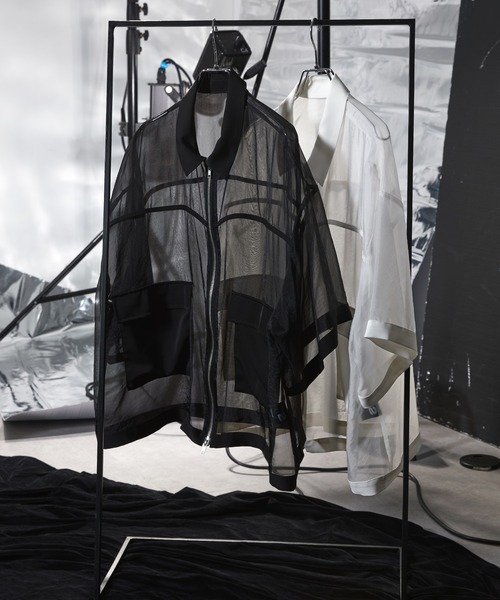 ANEDIST（アンディスト）の「ダブルポケットシアーシャツ（シャツ/ブラウス・メンズ・ホワイト/ブラック・M/L）」の6枚目の写真