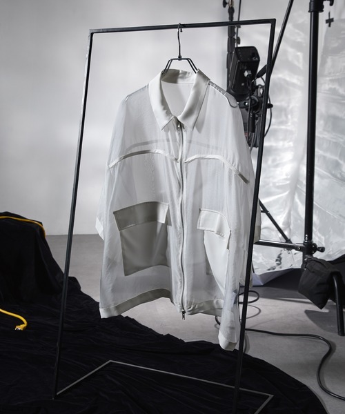 ANEDIST（アンディスト）の「ダブルポケットシアーシャツ（シャツ/ブラウス・メンズ・ホワイト/ブラック・M/L）」の7枚目の写真