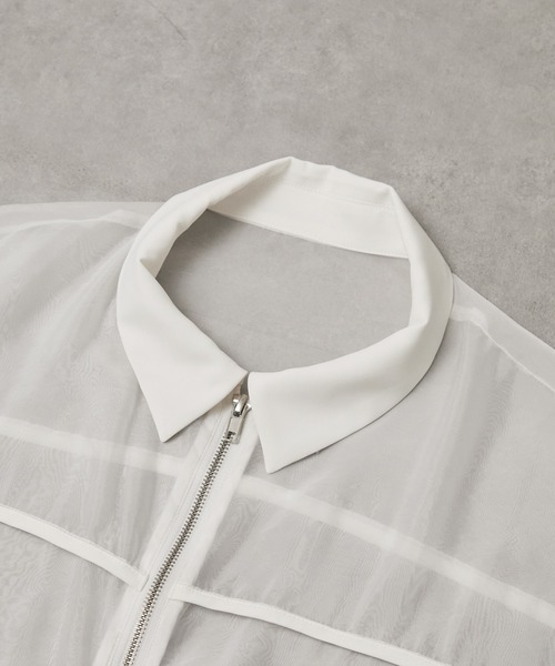 ANEDIST（アンディスト）の「ダブルポケットシアーシャツ（シャツ/ブラウス・メンズ・ホワイト/ブラック・M/L）」の9枚目の写真