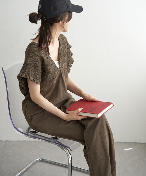 VENCEEXCHANGE（ヴァンスエクスチェンジ）の「シャーリングオールインワン（つなぎ/オールインワン・レディース・ベージュ/オリーブ/ブラック・FREE）」の20枚目の写真