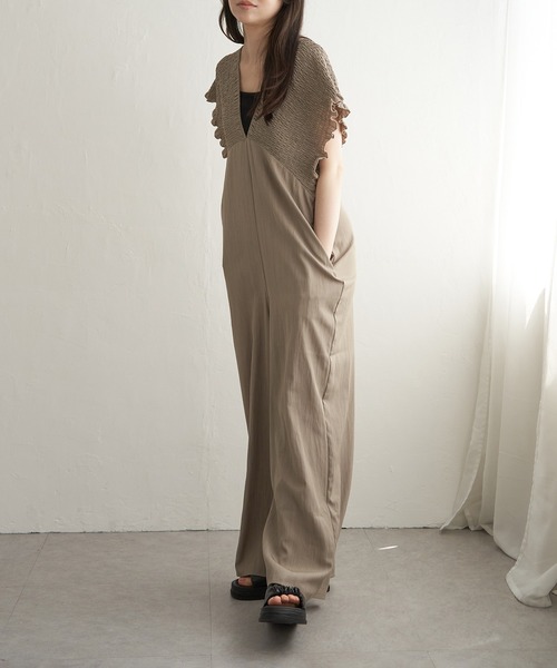 VENCEEXCHANGE（ヴァンスエクスチェンジ）の「シャーリングオールインワン（つなぎ/オールインワン・レディース・ベージュ/オリーブ/ブラック・FREE）」の12枚目の写真