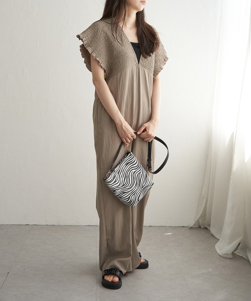 VENCEEXCHANGE（ヴァンスエクスチェンジ）の「シャーリングオールインワン（つなぎ/オールインワン・レディース・ベージュ/オリーブ/ブラック・FREE）」の11枚目の写真