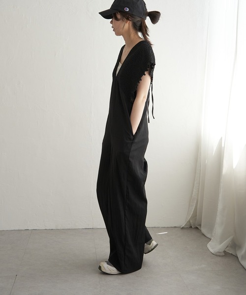 VENCEEXCHANGE（ヴァンスエクスチェンジ）の「シャーリングオールインワン（つなぎ/オールインワン・レディース・ベージュ/オリーブ/ブラック・FREE）」の7枚目の写真