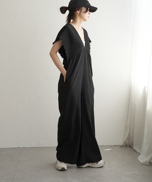 VENCEEXCHANGE（ヴァンスエクスチェンジ）の「シャーリングオールインワン（つなぎ/オールインワン・レディース・ベージュ/オリーブ/ブラック・FREE）」の8枚目の写真