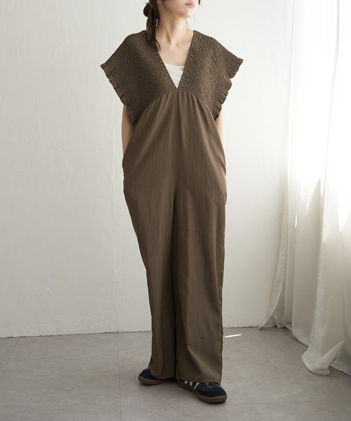 VENCEEXCHANGE（ヴァンスエクスチェンジ）の「シャーリングオールインワン（つなぎ/オールインワン・レディース・ベージュ/オリーブ/ブラック・FREE）」の15枚目の写真