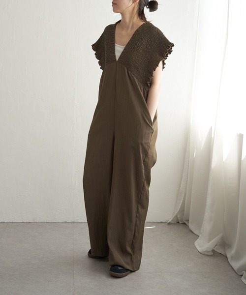 VENCEEXCHANGE（ヴァンスエクスチェンジ）の「シャーリングオールインワン（つなぎ/オールインワン・レディース・ベージュ/オリーブ/ブラック・FREE）」の16枚目の写真