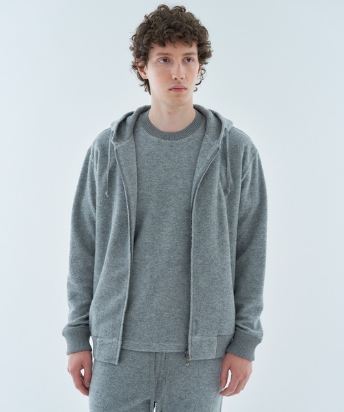 ESTNATION（エストネーション）の「ESTNATION / カシミヤミックス パイルジップフーディー（パーカー・メンズ・ネイビー/ライトグレー・LARGE/MEDIUM）」の7枚目の写真