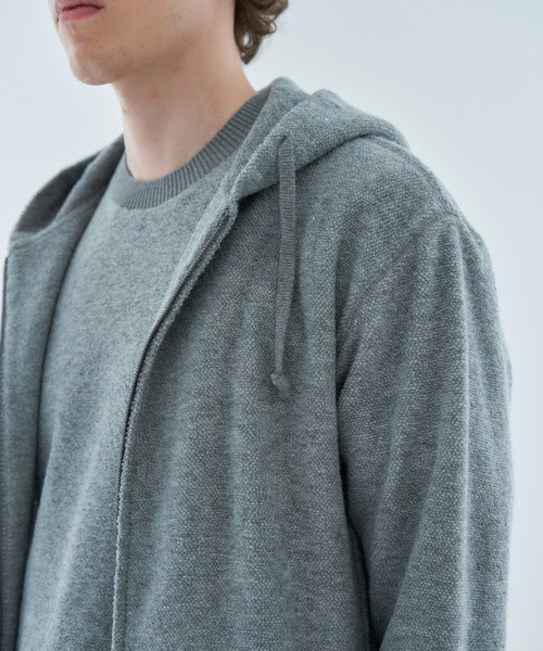 ESTNATION（エストネーション）の「ESTNATION / カシミヤミックス パイルジップフーディー（パーカー・メンズ・ネイビー/ライトグレー・LARGE/MEDIUM）」の8枚目の写真