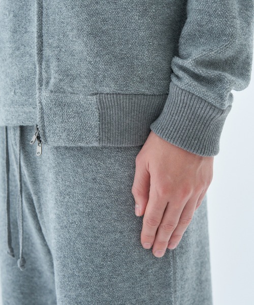 ESTNATION（エストネーション）の「ESTNATION / カシミヤミックス パイルジップフーディー（パーカー・メンズ・ネイビー/ライトグレー・LARGE/MEDIUM）」の9枚目の写真