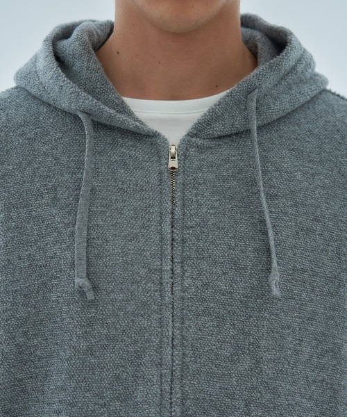 ESTNATION（エストネーション）の「ESTNATION / カシミヤミックス パイルジップフーディー（パーカー・メンズ・ネイビー/ライトグレー・LARGE/MEDIUM）」の15枚目の写真