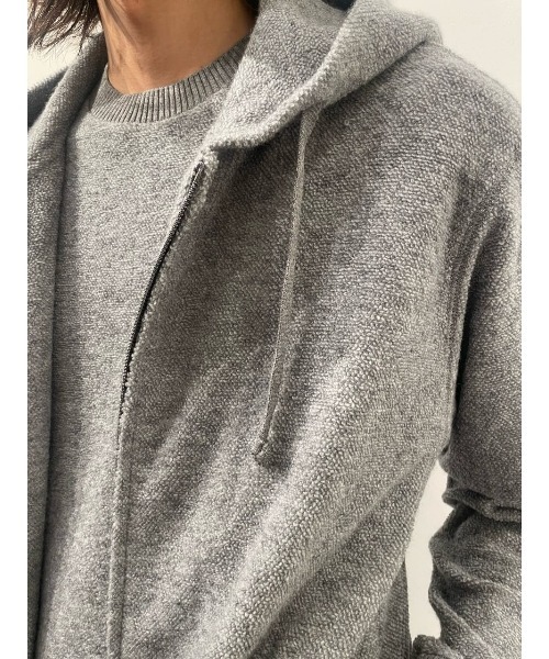 ESTNATION（エストネーション）の「ESTNATION / カシミヤミックス パイルジップフーディー（パーカー・メンズ・ネイビー/ライトグレー・LARGE/MEDIUM）」の22枚目の写真