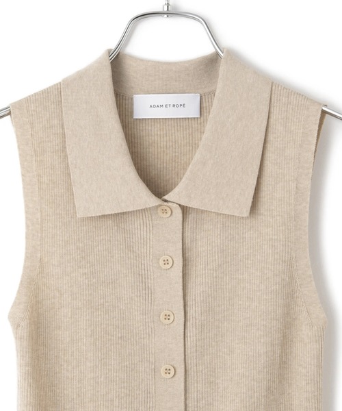 ADAM ET ROPE'（アダムエロペ）の「リブノースリーブニット（ニット/セーター・レディース・ベージュ系その他/ブラウン系その他3/チャコールグレー・FREE）」の8枚目の写真