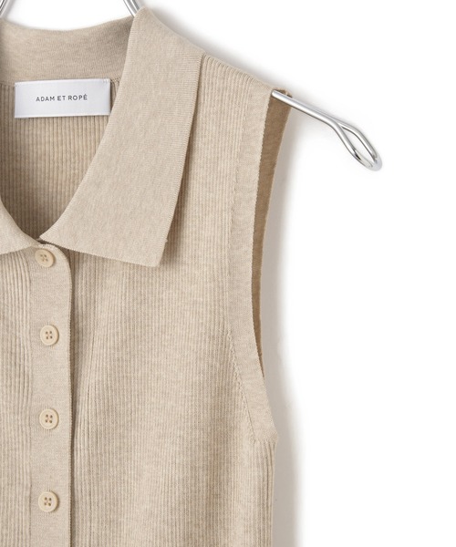 ADAM ET ROPE'（アダムエロペ）の「リブノースリーブニット（ニット/セーター・レディース・ベージュ系その他/ブラウン系その他3/チャコールグレー・FREE）」の9枚目の写真