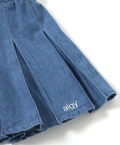 algy（アルジー）の「ハートバックルベルト付きプリーツスカパン（デニムスカート・キッズ・インディゴブルー/ブラック/グレー・MEDIUM/XX-SMALL/X-SMALL/SMALL）」の8枚目の写真