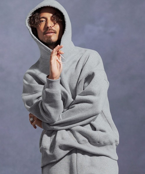 Jih Nunc（ジーヌンク）の「mpa3863-オーガニックコットン裏起毛スウェットプルパーカー（パーカー・メンズ・ネイビー/グレー/ブラック・L/M/S）」の3枚目の写真