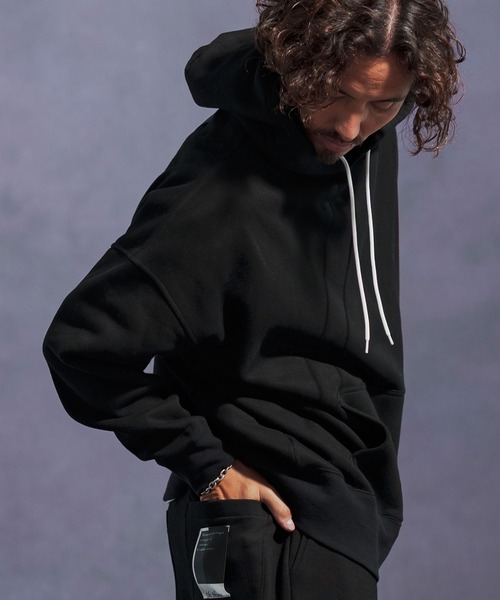 Jih Nunc（ジーヌンク）の「mpa3863-オーガニックコットン裏起毛スウェットプルパーカー（パーカー・メンズ・ネイビー/グレー/ブラック・L/M/S）」の2枚目の写真