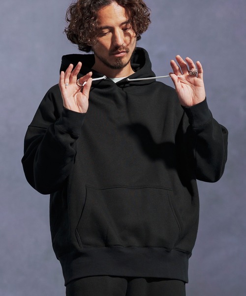 Jih Nunc（ジーヌンク）の「mpa3863-オーガニックコットン裏起毛スウェットプルパーカー（パーカー・メンズ・ネイビー/グレー/ブラック・L/M/S）」の4枚目の写真