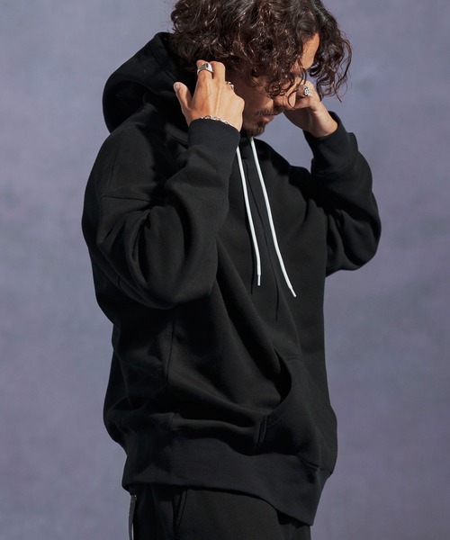 Jih Nunc（ジーヌンク）の「mpa3863-オーガニックコットン裏起毛スウェットプルパーカー（パーカー・メンズ・ネイビー/グレー/ブラック・L/M/S）」の5枚目の写真