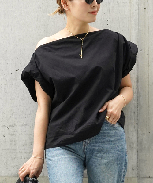 【美品】23SS Deuxieme Classe CELERI フレアーTシャツ CELERI ボートネック ブラウス（シャツ/ブラウス）｜Deuxieme