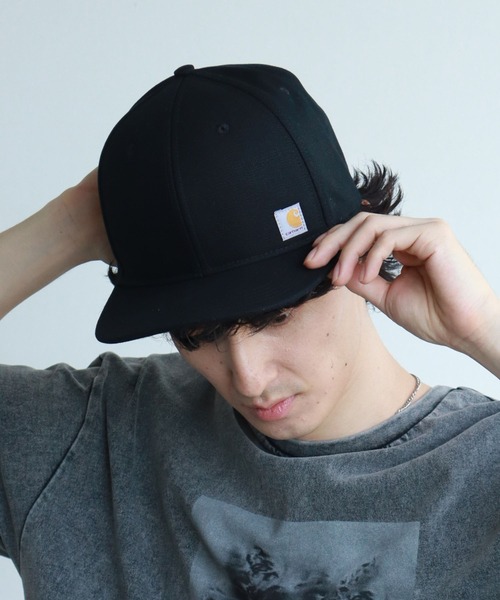 Carhartt（カーハート）の「【carhartt/カーハート】FIRM DUCK FLAT BRIM CAP/フラットブリムキャップ ダック生地（キャップ・メンズ・ブラック/ブラウン・FREE）」の3枚目の写真