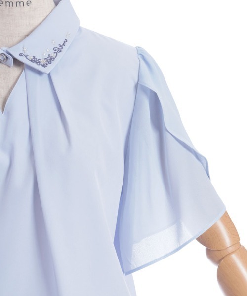 axes femme（アクシーズファム）の「ステラ刺繍ブラウス（シャツ/ブラウス・レディース・ブラック/サックスブルー/キナリ・FREE）」の17枚目の写真