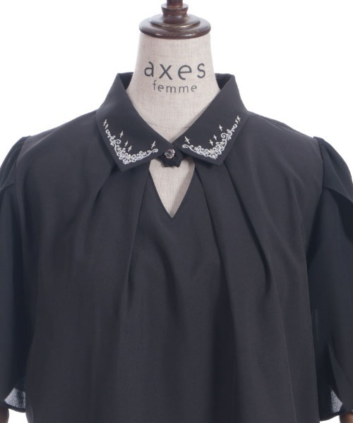 axes femme（アクシーズファム）の「ステラ刺繍ブラウス（シャツ/ブラウス・レディース・ブラック/サックスブルー/キナリ・FREE）」の21枚目の写真