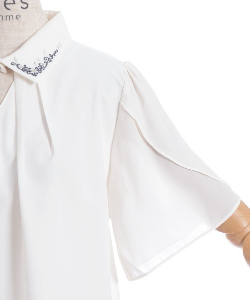 axes femme（アクシーズファム）の「ステラ刺繍ブラウス（シャツ/ブラウス・レディース・ブラック/サックスブルー/キナリ・FREE）」の9枚目の写真