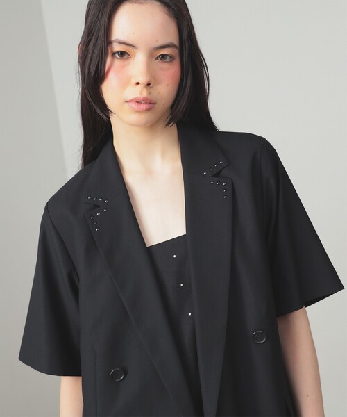 Ray BEAMS(レイビームス)の「ラペル ドット ハーフスリーブ ジャケット(テーラードジャケット・レディース・ブラック/ネイビー・0/1)」の20枚目の写真