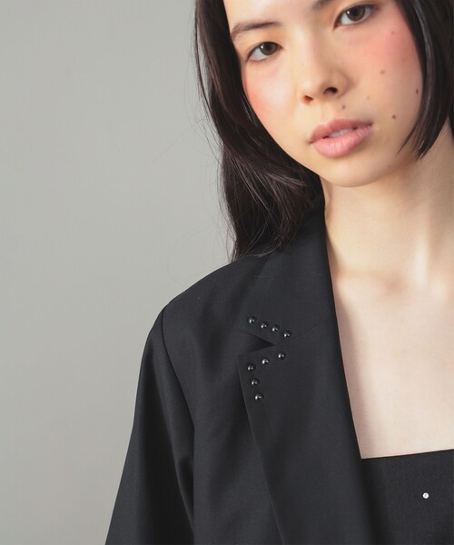 Ray BEAMS(レイビームス)の「ラペル ドット ハーフスリーブ ジャケット(テーラードジャケット・レディース・ブラック/ネイビー・0/1)」の19枚目の写真