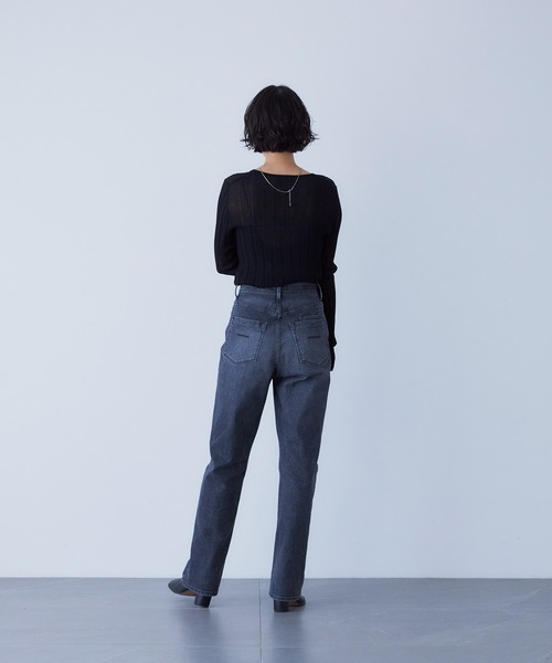 YANUK(ヤヌーク)の「ストレート "LOUISE"(デニムパンツ・レディース・グレー・24inch/25inch/26inch/27inch/23inch/22inch/21inch)」の3枚目の写真