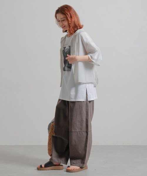 studio CLIP(スタディオクリップ)の「シアーフードシャツ(シャツ/ブラウス・レディース・ライトグレー/ブラック/アイボリー・FREE)」の6枚目の写真