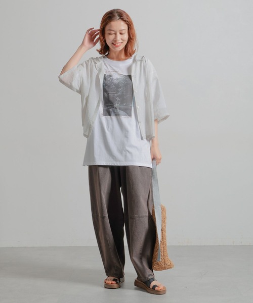 studio CLIP(スタディオクリップ)の「シアーフードシャツ(シャツ/ブラウス・レディース・ライトグレー/ブラック/アイボリー・FREE)」の7枚目の写真