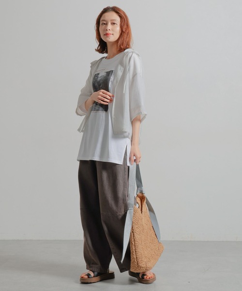 studio CLIP(スタディオクリップ)の「シアーフードシャツ(シャツ/ブラウス・レディース・ライトグレー/ブラック/アイボリー・FREE)」の8枚目の写真