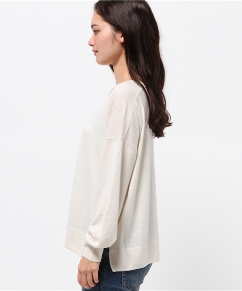 DouDou（ドゥドゥ）の「【DouDou】Vネックゆるニットプルオーバー（ニット/セーター・レディース・ライトブルー/イエロー/グレー/ホワイト・FREE）」の10枚目の写真