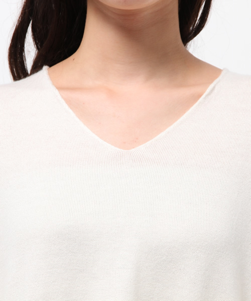DouDou（ドゥドゥ）の「【DouDou】Vネックゆるニットプルオーバー（ニット/セーター・レディース・ライトブルー/イエロー/グレー/ホワイト・FREE）」の12枚目の写真