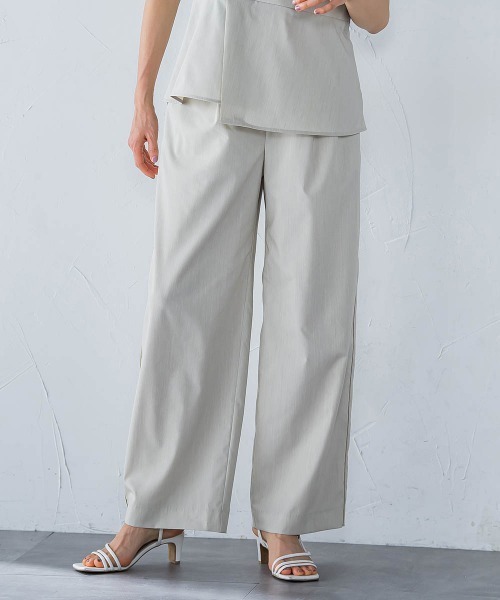 セール】サテンコードワイドパンツ≪セットアップ対応/洗濯機で洗える