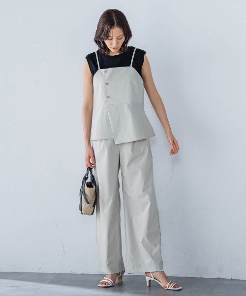LAUTREAMONT(ロートレアモン)の「サテンコードワイドパンツ≪セットアップ対応/洗濯機で洗える≫(その他パンツ・レディース・オレンジ/ベージュ・9号)」の11枚目の写真