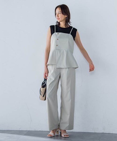 LAUTREAMONT(ロートレアモン)の「サテンコードワイドパンツ≪セットアップ対応/洗濯機で洗える≫(その他パンツ・レディース・オレンジ/ベージュ・9号)」の12枚目の写真