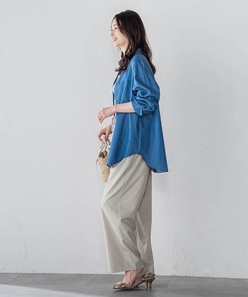 セール】サテンコードワイドパンツ≪セットアップ対応/洗濯機で洗える