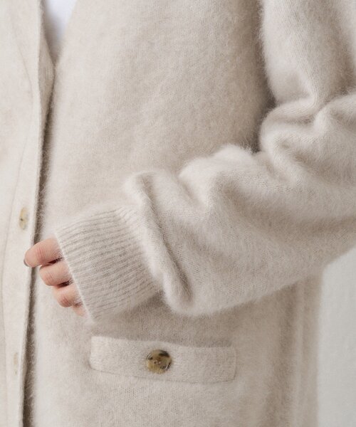 ラウンジドレス　FURカシミヤニットカーデ　アイボリー　今期 FURカシミヤニットカーデ | LOUNGEDRESS(ラウンジドレス)レディース