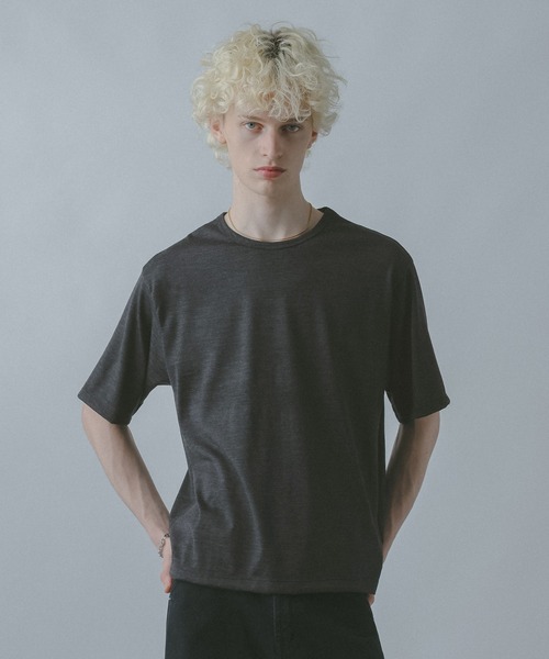 HARE(ハレ)の「【WOOL100% MADE IN JAPAN】PREMIUMウールカットソー(HARE)(Tシャツ/カットソー・メンズ・ブラック/グレー/ベージュ・MEDIUM/SMALL)」の2枚目の写真