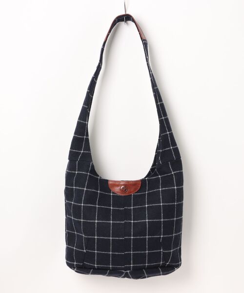 KAZZU SELECT（カッズセレクト）の「ウール＆本革ショルダーバッグ（ショルダーバッグ・レディース・グレー/ネイビー・ONE SIZE）」の7枚目の写真