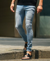 SOMEDIFF | 【SOMEDIFF】接触冷感極細デニムパンツ メンズ スキニー スリム ストレッチ ジーンズ ジーパン 春服(デニムパンツ)