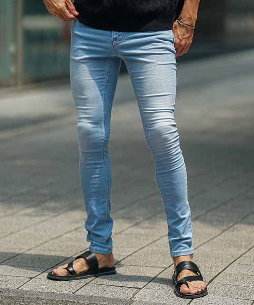 SOMEDIFF(サムディフ)の「【SOMEDIFF】接触冷感極細デニムパンツ メンズ スキニー スリム ストレッチ ジーンズ ジーパン 春服(デニムパンツ・メンズ・スカイブルー/ブラック/ブルー・XL/L/M/S)」の9枚目の写真