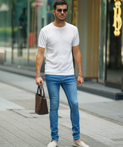 SOMEDIFF(サムディフ)の「【SOMEDIFF】接触冷感極細デニムパンツ メンズ スキニー スリム ストレッチ ジーンズ ジーパン 春服(デニムパンツ・メンズ・スカイブルー/ブラック/ブルー・XL/L/M/S)」の10枚目の写真