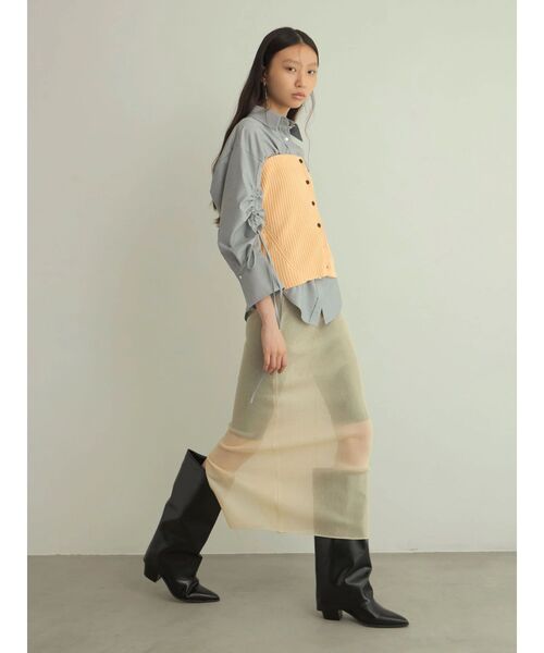 OUNNOUN（オウンノウン）の「【OUNNOUN】ドロストスリーブシャツ（シャツ/ブラウス・レディース・アイボリー/ブルー/ライトグレー・FREE）」の5枚目の写真