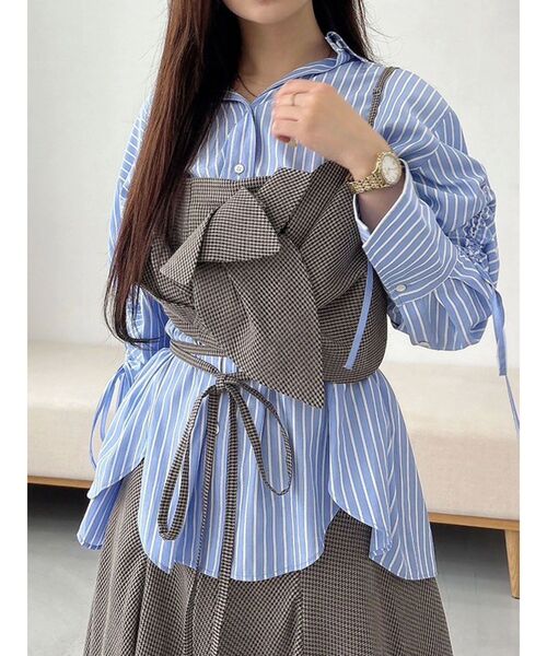 OUNNOUN（オウンノウン）の「【OUNNOUN】ドロストスリーブシャツ（シャツ/ブラウス・レディース・アイボリー/ブルー/ライトグレー・FREE）」の11枚目の写真